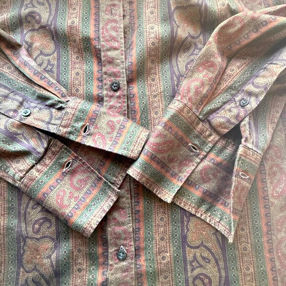 Lauren Ralph Lauren Shirt Womens M Multicolor Paisley Button-Down 100% Cotton - Picture 5 of 7